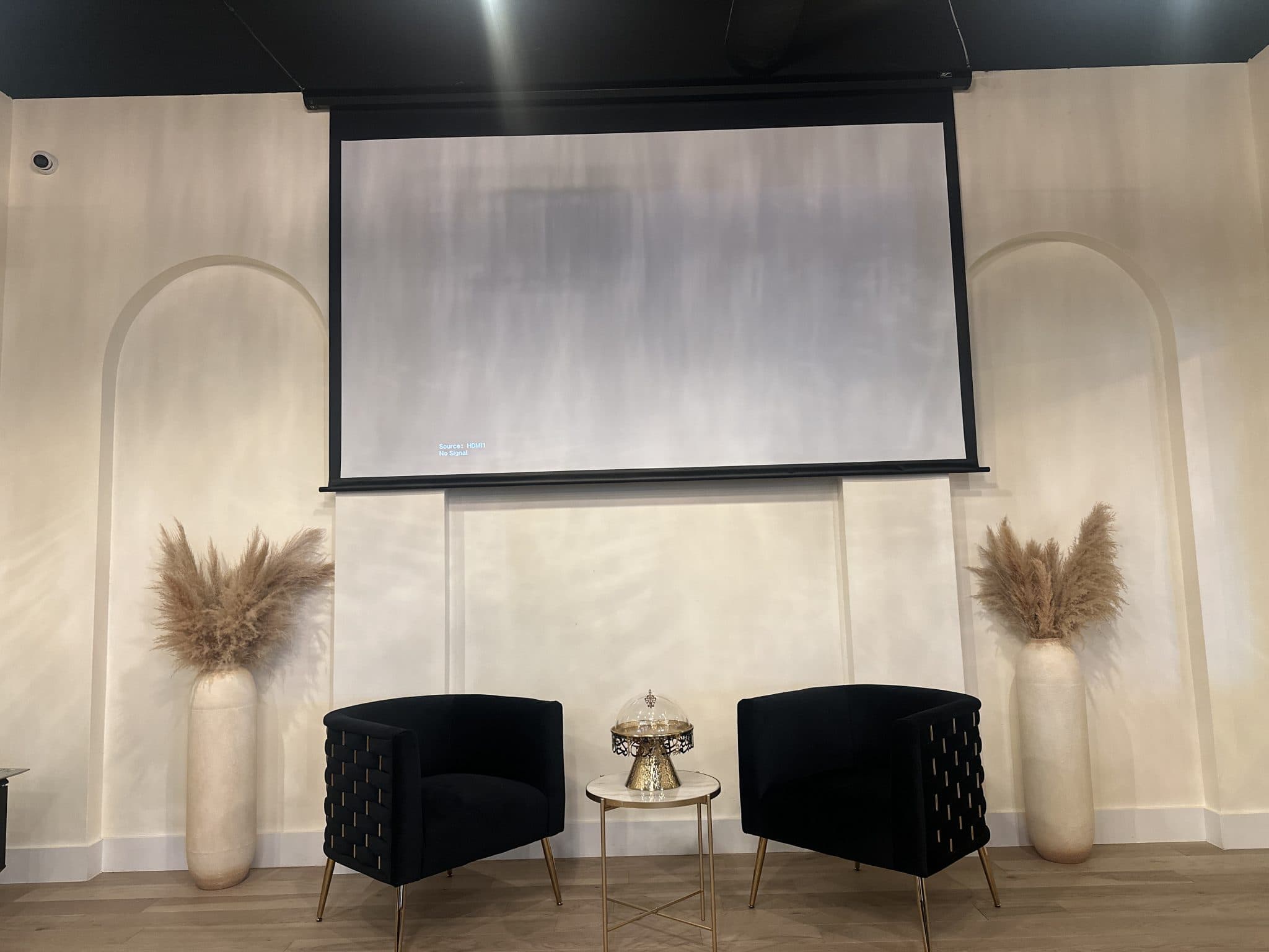 The Miraj at MOTW - Versatile event space interior with professional audio-visual system for weddings and corporate events in Plano, Texas